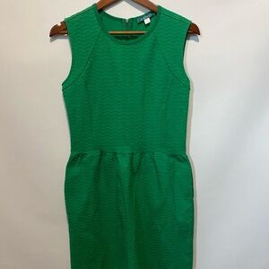 Pim + Larkin Emerald Green Wave Midi Dress with pockets